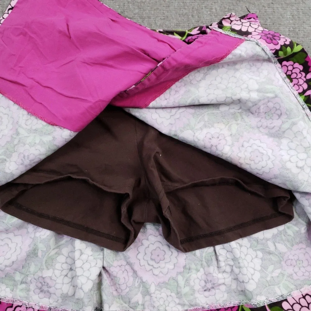 Vintage Lilly Pulitzer Skort Girls Size 14 Pink Pleated Short Floral Velvet‎